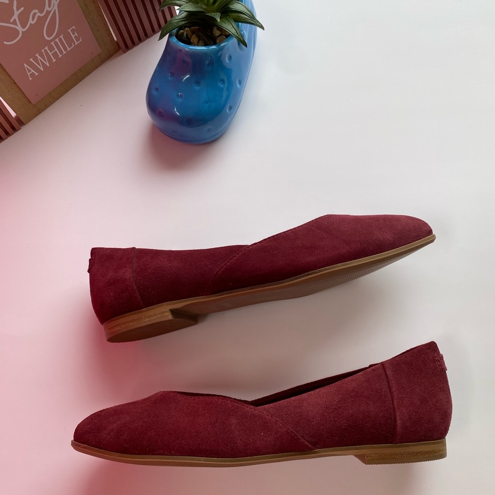 TOMS women’s Jutti Neat flats in suede Burgundy 6 - Picture 5 of 14
